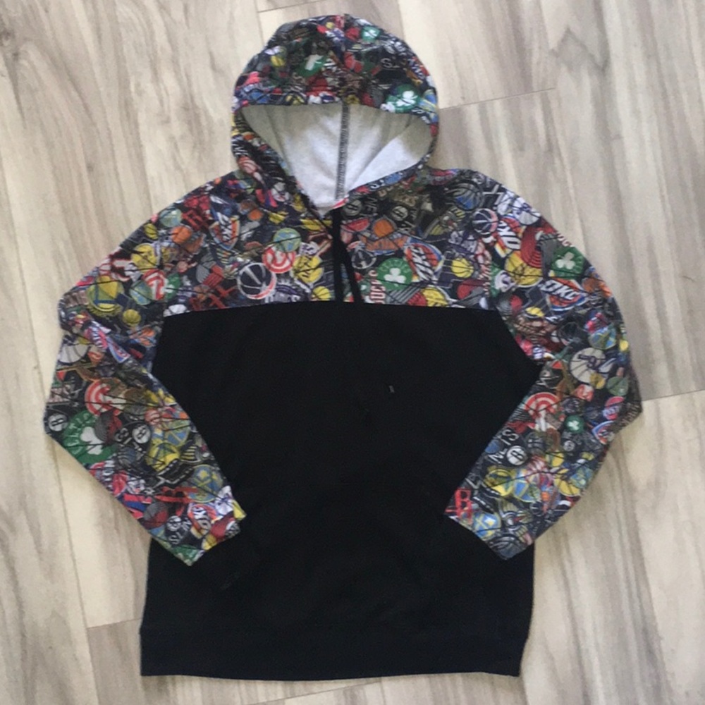 Vintage NBA basketball logo hoodie L Y2K Retro men women
